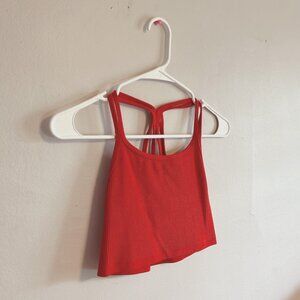 Red Athletic Cropped Tank
